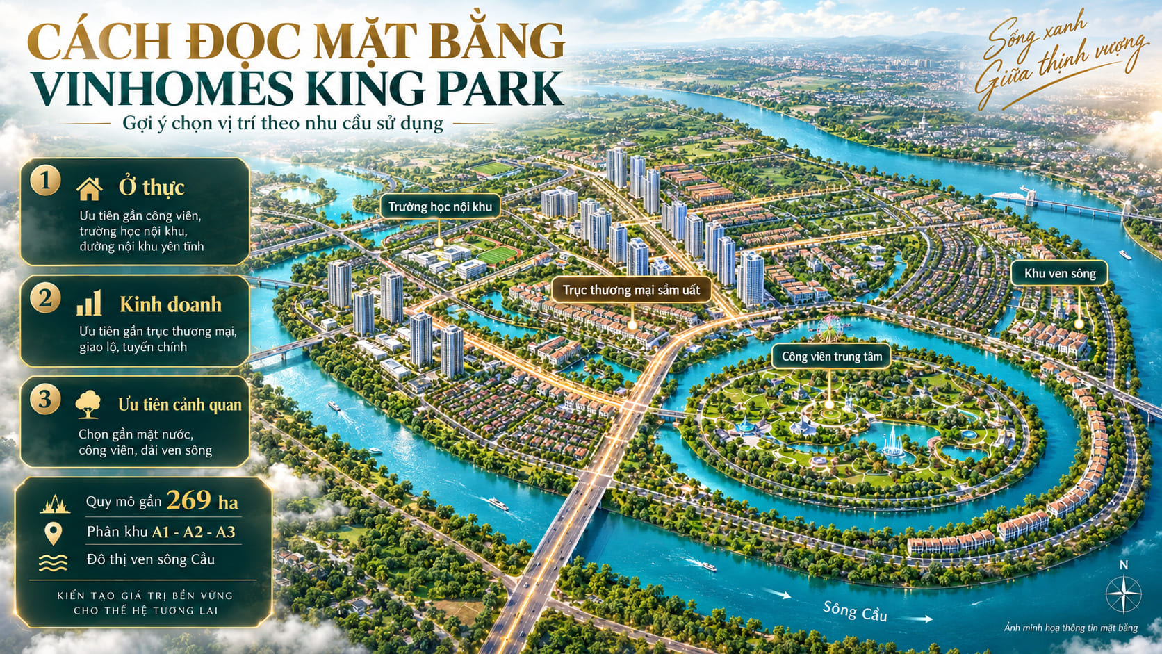 Cách đọc mặt bằng Vinhomes King Park theo nhu cầu ở thực, kinh doanh và ưu tiên cảnh quan