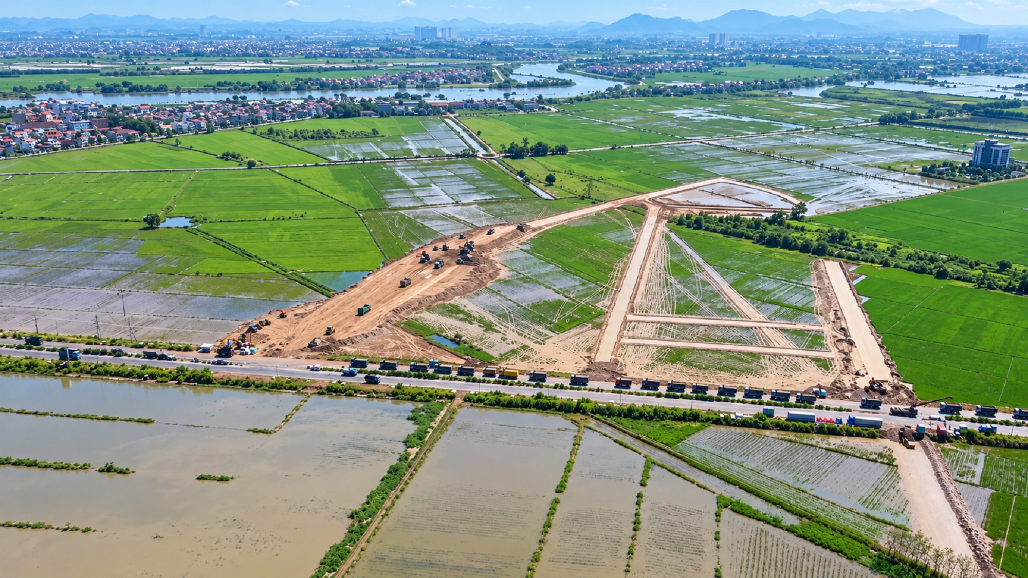 Toàn cảnh khu vực triển khai dự án Vinhomes King Park từ trên cao